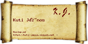Kuti János névjegykártya