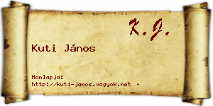 Kuti János névjegykártya