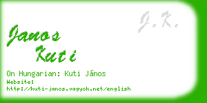 janos kuti business card